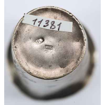 Стопка штихельный декор серебро 84 пр. Кострома нач. ХХ в. 22 гр. Н-4,8 см. Кострома после 1908 г