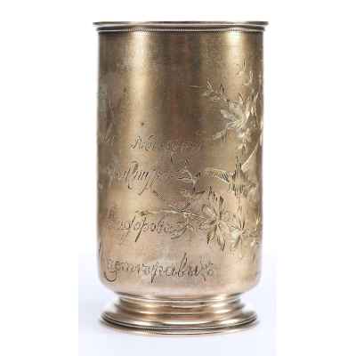 Кружка серебро 84 пр. И. Мурашкин Москва нач. ХХ в. 189 гр. 12,4 см. Москва 1899-1908 г