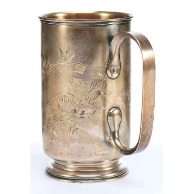 Кружка серебро 84 пр. И. Мурашкин Москва нач. ХХ в. 189 гр. 12,4 см. Москва 1899-1908 г