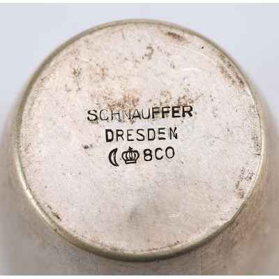 Стопа  с гравировкой серебро 800 пр. Германия 1890-е гг. Н-4,4 см. Германия 1890-е гг