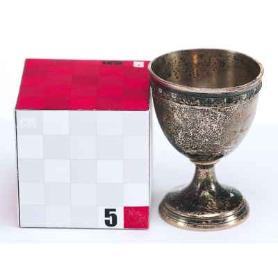 Подставка под яйцо серебро 800 пр. Германия 1887-1901 гг. 27,7 гр. Н-6,11 см. Германия 1887-1901 гг