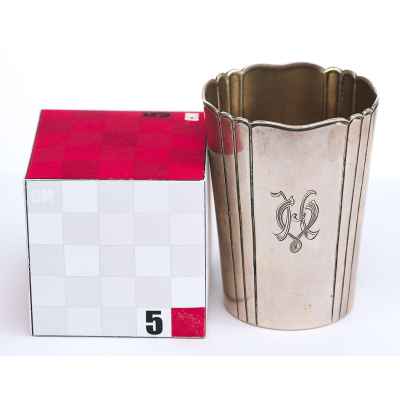 Стопа с монограммой серебро 800 пр. Германия нач. ХХ в. Н-6,6 см.  Германия Начало XX века