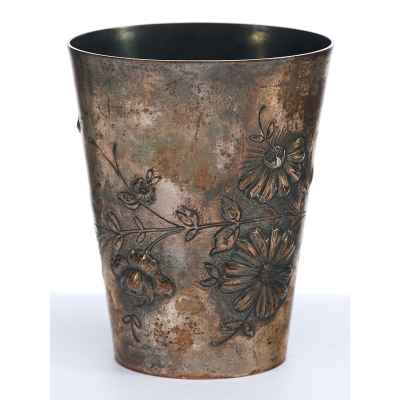 Стакан нео-рококо серебро 800 пр. Вена 1899 г. 179 гр. Н-9 см. Вена, Австро-Венгрия 1899 г