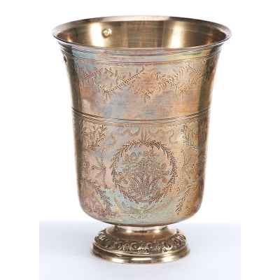 Кубок серебро 850 пр. Франция нач. XIX в. 89 гр. 10x7,7 см. Париж, Франция 1795-1797 гг