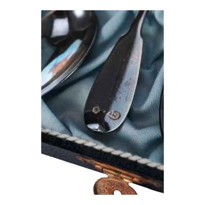 Набор чайных ложек серебро 750 пр. 129 гр. Австрия после 1922 г. Вена (Австрия) после 1922 г