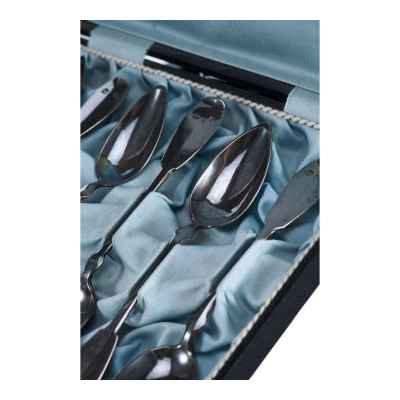 Набор чайных ложек серебро 750 пр. 129 гр. Австрия после 1922 г. Вена (Австрия) после 1922 г