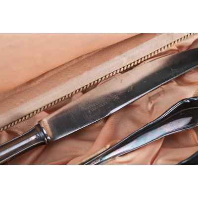 Столовый набор Эгоист в футляре серебро 800 пр. 201 гр. Германия нач. ХХ в. Германия после 1888 г