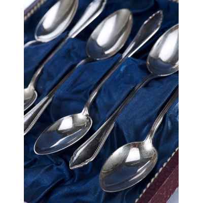 Набор чайных ложек серебро 800 пр. 108 гр. A. Sturm Австрия после 1932 г. Австрия, Вена февраль 1932