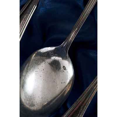 Набор чайных ложек серебро 800 пр. 108 гр. A. Sturm Австрия после 1932 г. Австрия, Вена февраль 1932