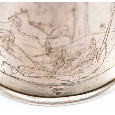 Кубок с головой волка и сценами охоты Германия конец ХІХ века