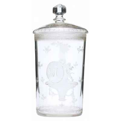 Стакан с крышкой. Богемия Богемия начало XIX в