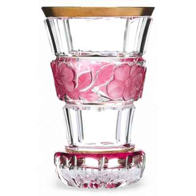Стакан «ранфбехер» украшенный красными цветами Богемия середина ХХ века