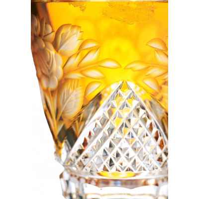 Стакан «ранфбехер» с рисунком жёлтый Богемия середина ХХ века