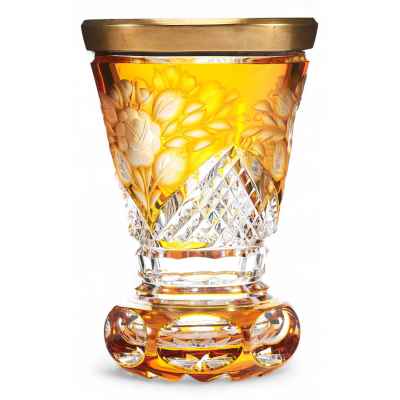 Стакан «ранфбехер» с рисунком жёлтый Богемия середина ХХ века