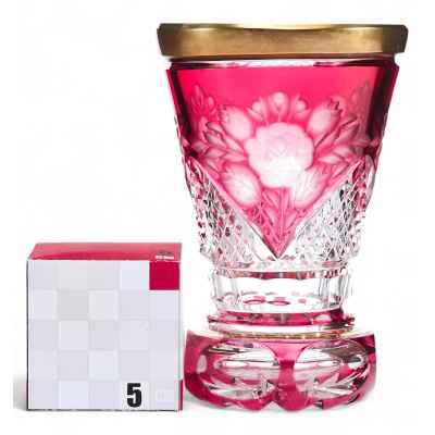 Стакан «ранфбехер» с цветочным рисунком Богемия середина ХХ века