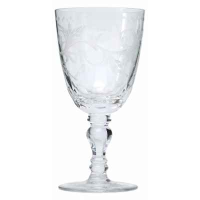 Набор бокалов с гравированным растительным рисунком. Богемия четверть XX века