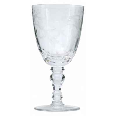 Набор бокалов с гравированным растительным рисунком. Богемия четверть XX века