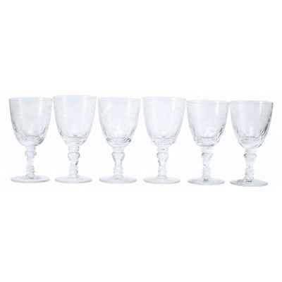 Набор бокалов с гравированным растительным рисунком. Богемия четверть XX века