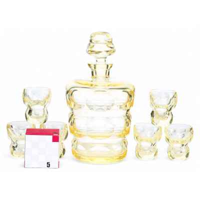 Набор для алкогольных напитков 1930 года Богемия 1930-гг