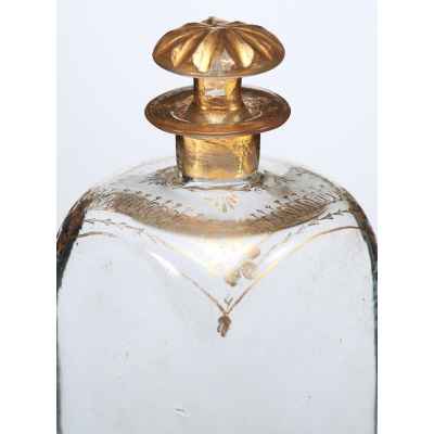 Штоф стекло, золочение Богемия кон. XVIII в. Н-17,5 см. Богемия последняя четверть XVIII века