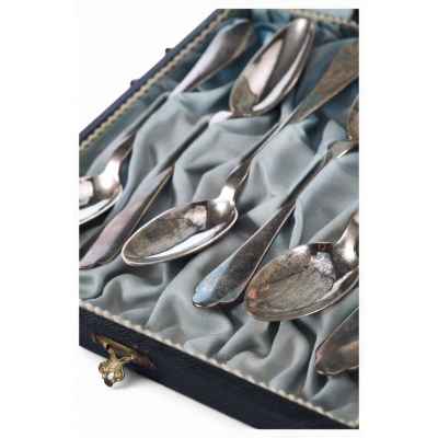 Набор чайных ложек серебро 800 пр. 155 гр. Австрия после 1872 г. Австро-Венгрия 