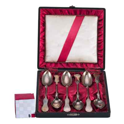 Набор чайных ложек серебро 800 пр. 202 гр. Австрия после 1872 г. Австрия, Вена после 1872 г