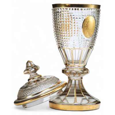 Кубок с крышкой в стиле ампир Богемия Конец XIX века