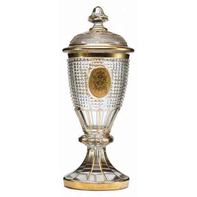 Кубок с крышкой в стиле ампир Богемия Конец XIX века