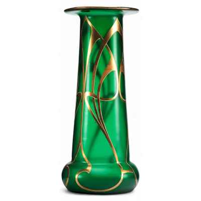 Ваза из цветного стекла в стиле модерн Еврпа Начало XX века