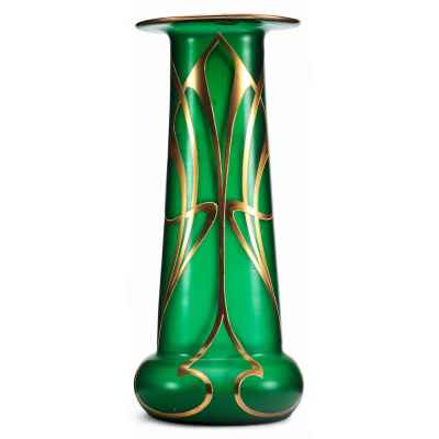 Ваза из цветного стекла в стиле модерн Еврпа Начало XX века