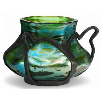 Ваза аквамарин в стиле «модерн» Богемия около 1905 г