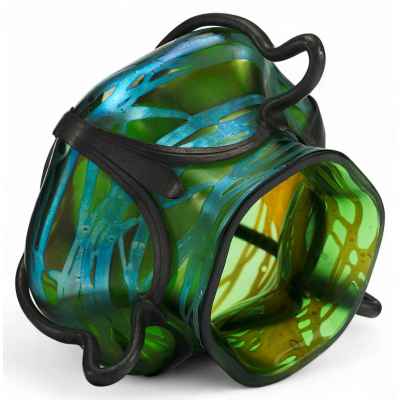 Ваза аквамарин в стиле «модерн» Богемия около 1905 г