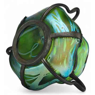 Ваза аквамарин в стиле «модерн» Богемия около 1905 г