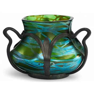 Ваза аквамарин в стиле «модерн» Богемия около 1905 г