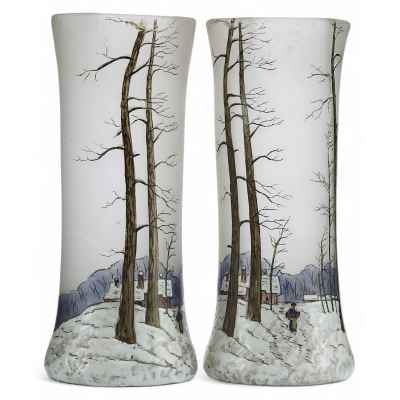 Парные вазы «Зимняя дорожка»  Начало XX века