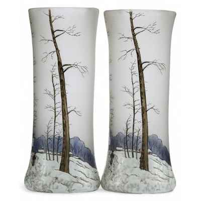 Парные вазы «Зимняя дорожка»  Начало XX века