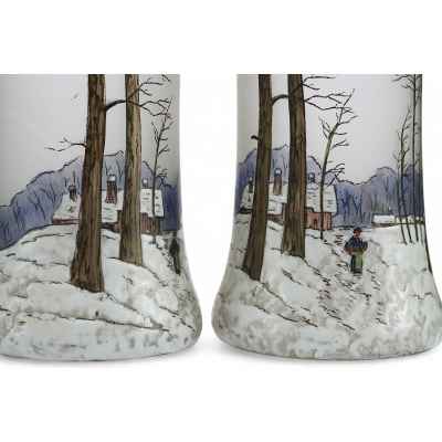 Парные вазы «Зимняя дорожка»  Начало XX века