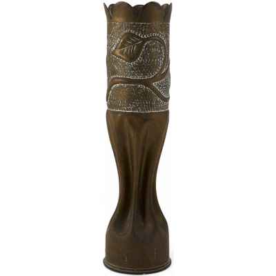 Ваза из гильзы от артиллерийского снаряда с изображением цветка США 1917