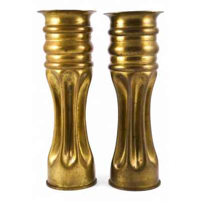 Парные вазы из гильз от советской зенитной пушки калибром 76-мм СССР, США 1942