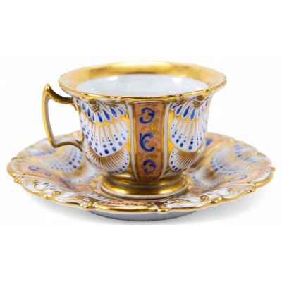 Чайная пара в  стиле  бидермайер Чехия 1830-1840-гг