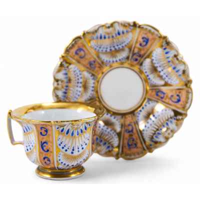 Чайная пара в  стиле  бидермайер Чехия 1830-1840-гг