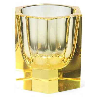 Ваза из толстого золотистого стекла. Богемия XX век