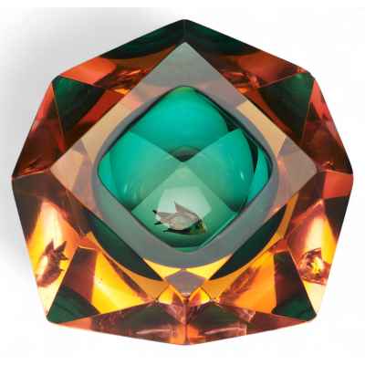 Ваза с морской рыбкой Богемия 1930-гг