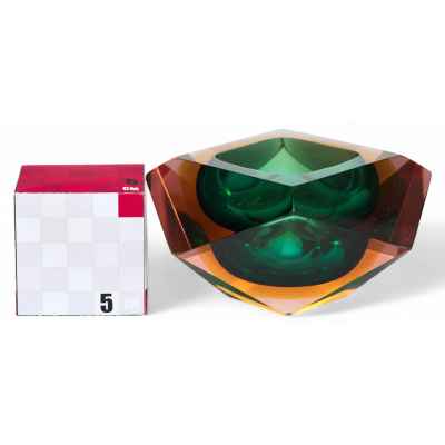 Ваза с морской рыбкой Богемия 1930-гг