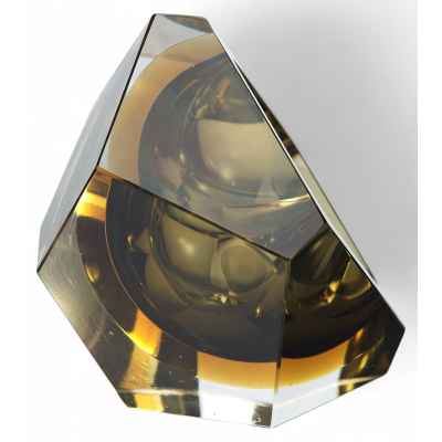 Ваза в стиле Ар Деко жёлтого цвета. Богемия 1920 - 1930-гг