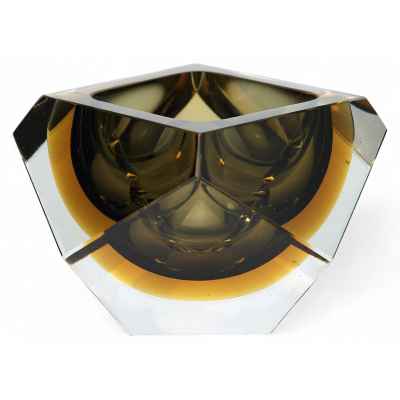 Ваза в стиле Ар Деко жёлтого цвета. Богемия 1920 - 1930-гг