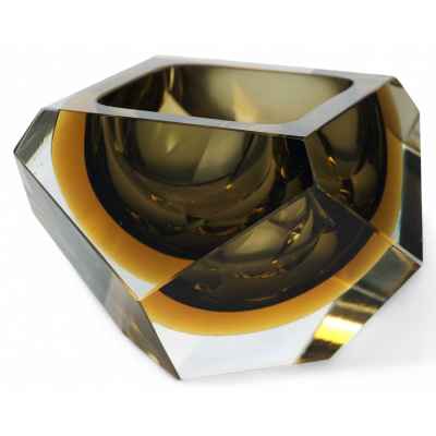 Ваза в стиле Ар Деко жёлтого цвета. Богемия 1920 - 1930-гг