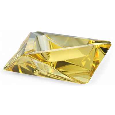 Пепельница в стиле Ар Деко жёлтого цвета. Богемия 1930-гг