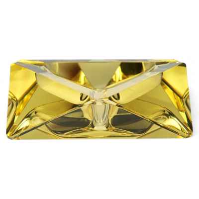 Пепельница в стиле Ар Деко жёлтого цвета. Богемия 1930-гг