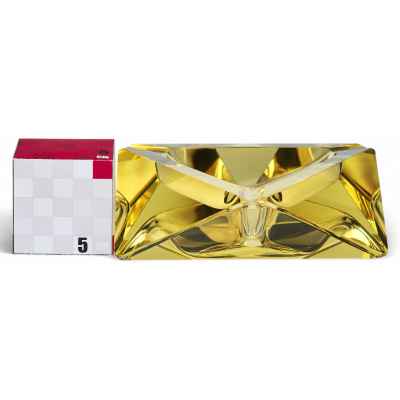 Пепельница в стиле Ар Деко жёлтого цвета. Богемия 1930-гг